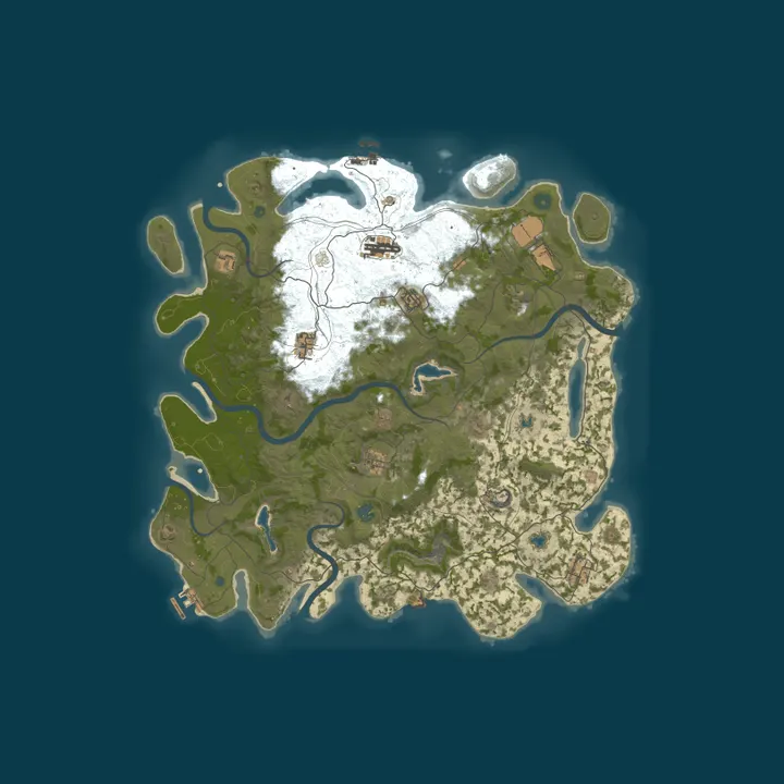 Map of [BR] Rust Fresh 2x | Solo/Duo/Trio/Quad | Wipe Sexta