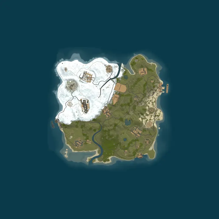 Map of 2XRust.com | 2x solo • Fidays • No BP Wipes • Low Upkeep 